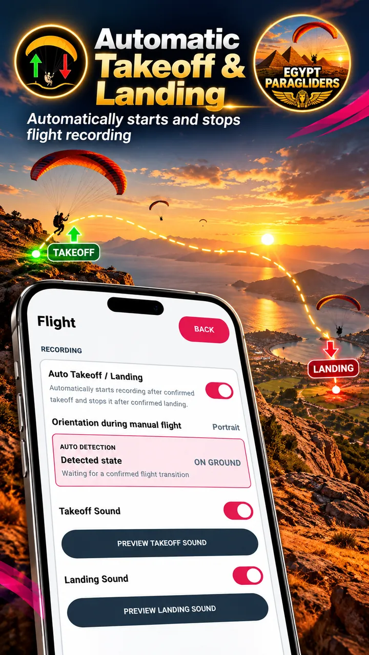 Automatic takeoff and landing recording controls