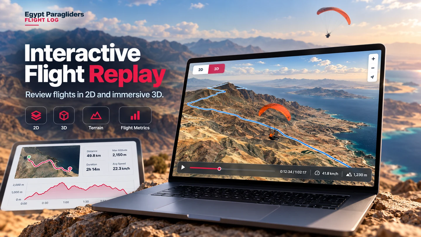 Website 2D and 3D flight replay in Flight Log